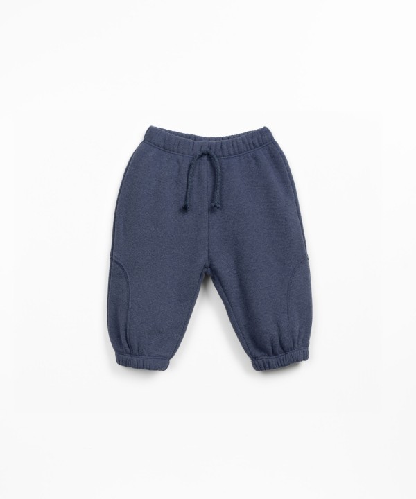 Jersey trousers in recycled cotton and recycled polyester blend