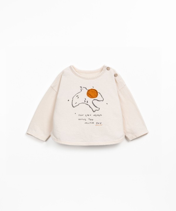 T-shirt in a blend of natural and recycled fibers