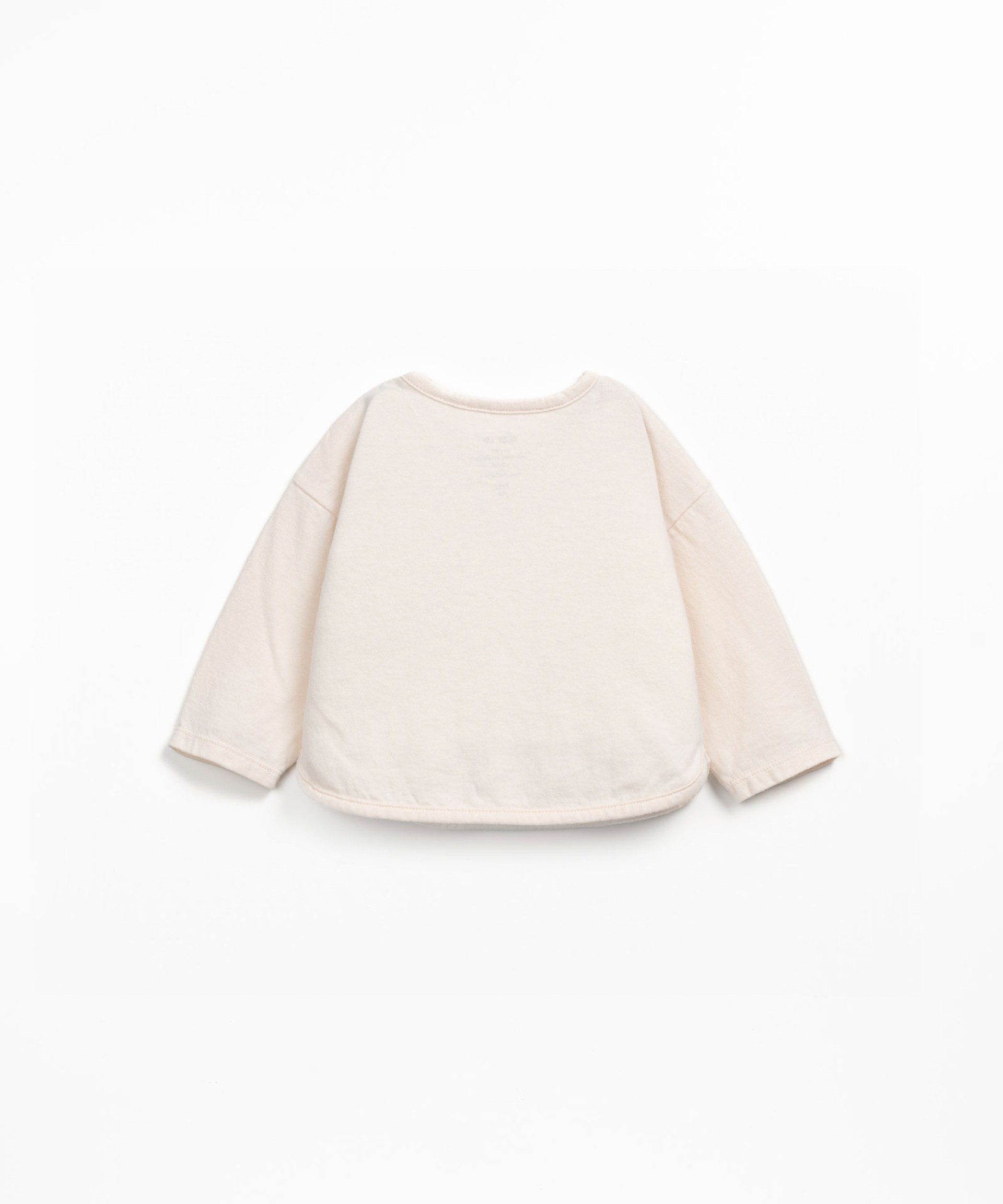 T-shirt with front design and shoulder opening