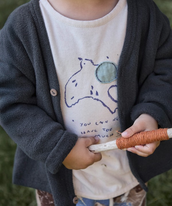 T-shirt in a blend of natural and recycled fibers