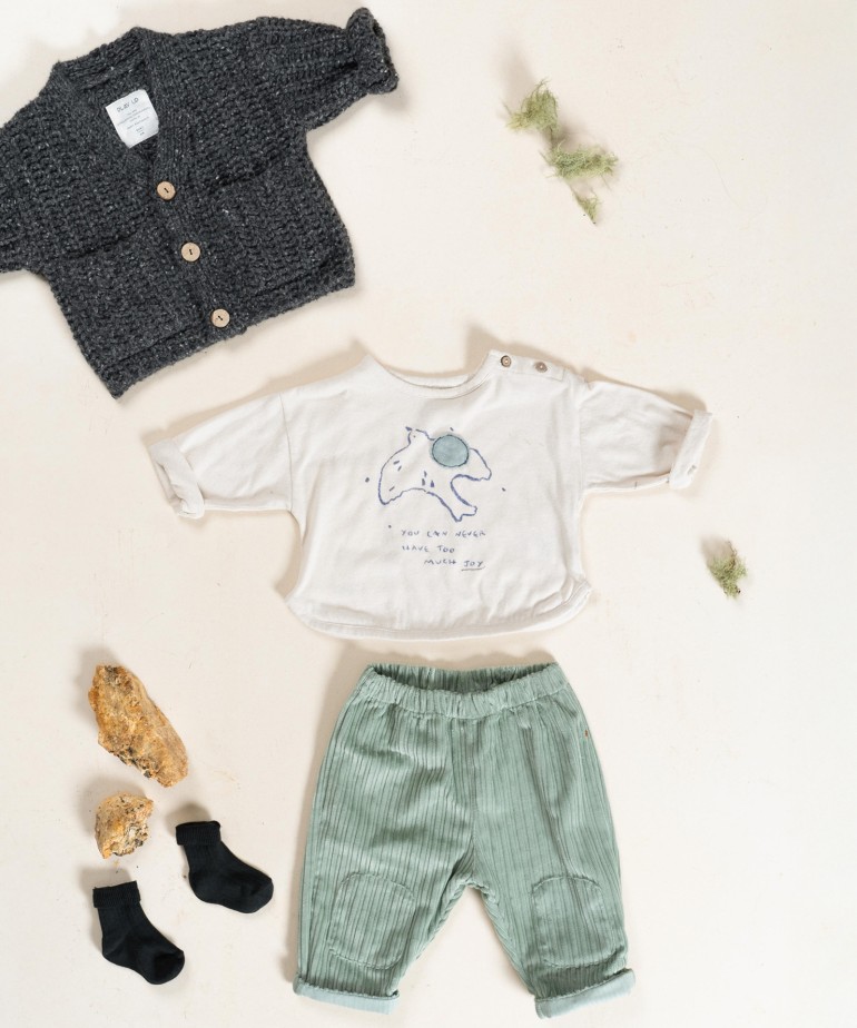 T-shirt in a blend of natural and recycled fibers