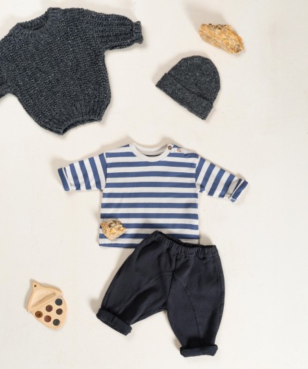 T-shirt in blend of organic cotton and recycled cotton