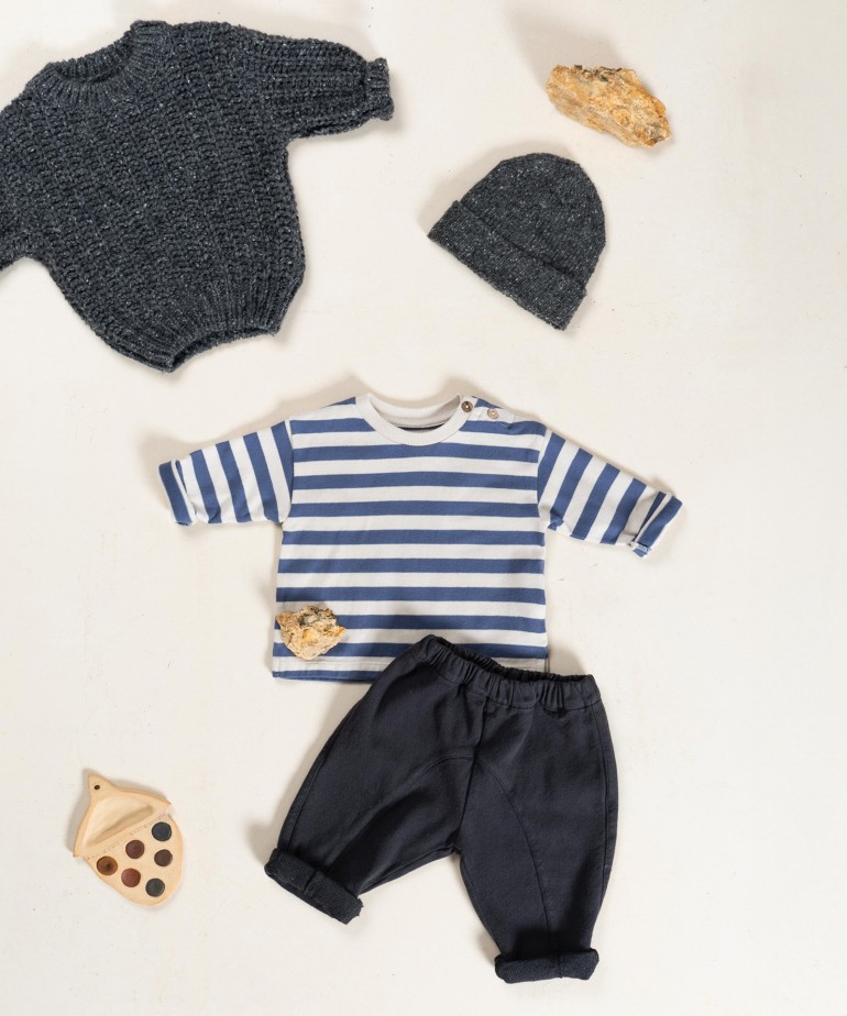 T-shirt in blend of organic cotton and recycled cotton