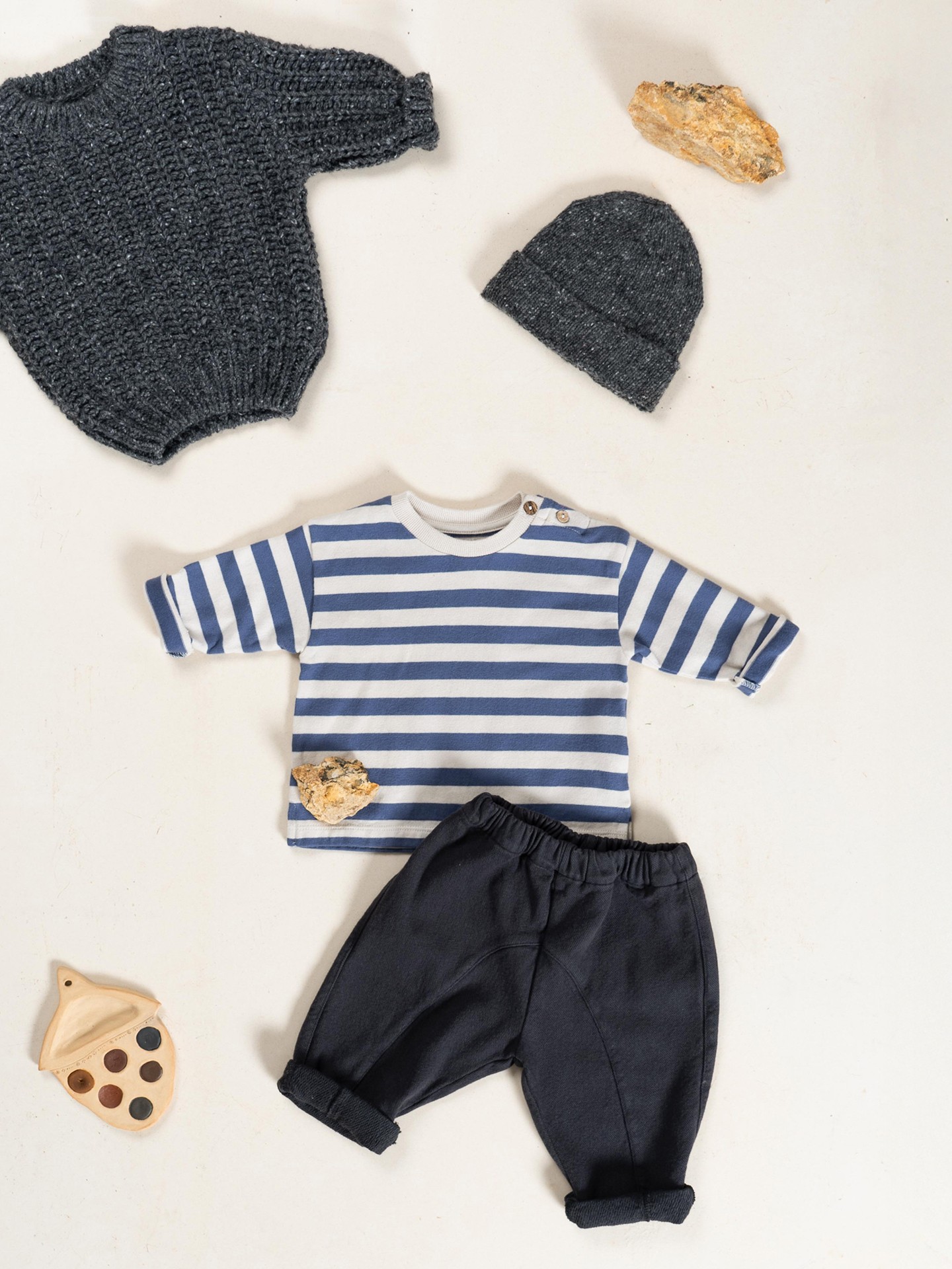 T-shirt in blend of organic cotton and recycled cotton