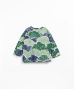 Long-sleeved t-shirt with mountain print