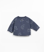 Jersey t-shirt with bird print