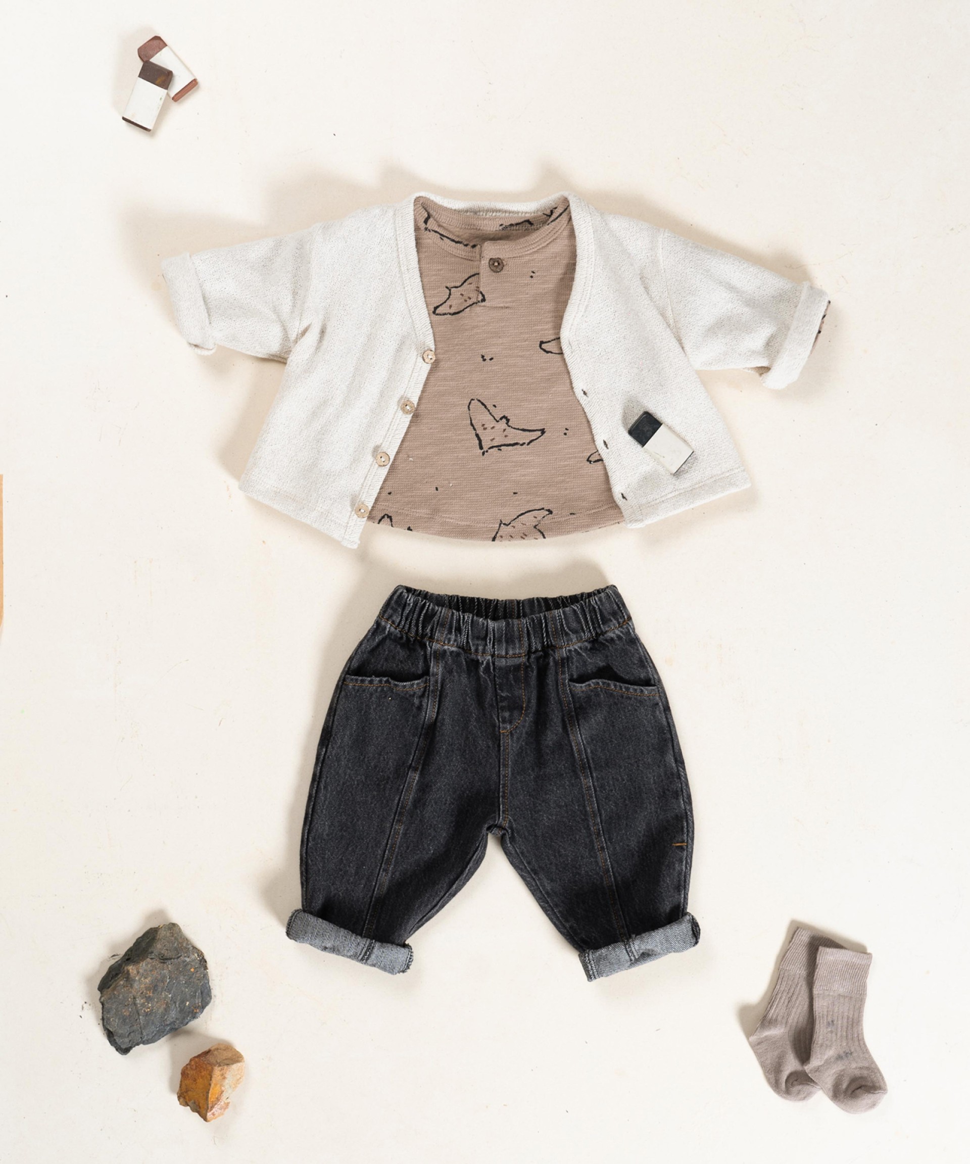 Jersey t-shirt with bird print
