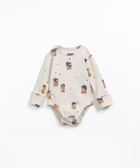 Organic cotton body with houses print