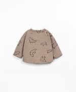 Jersey t-shirt with bird print