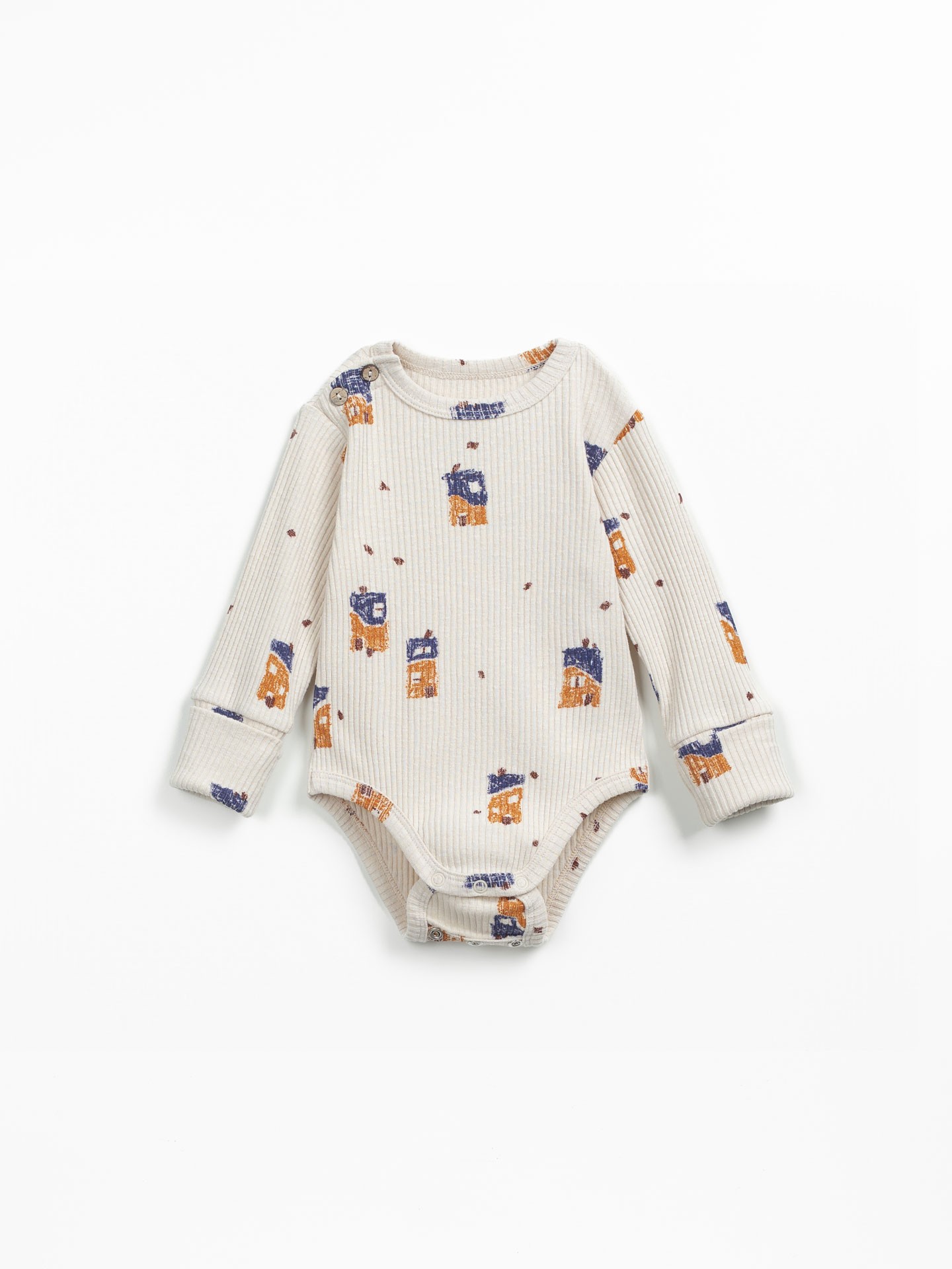 Organic cotton body with houses print