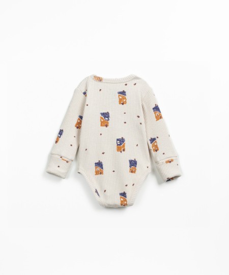 Body en coton biologique avec imprimé de maisons