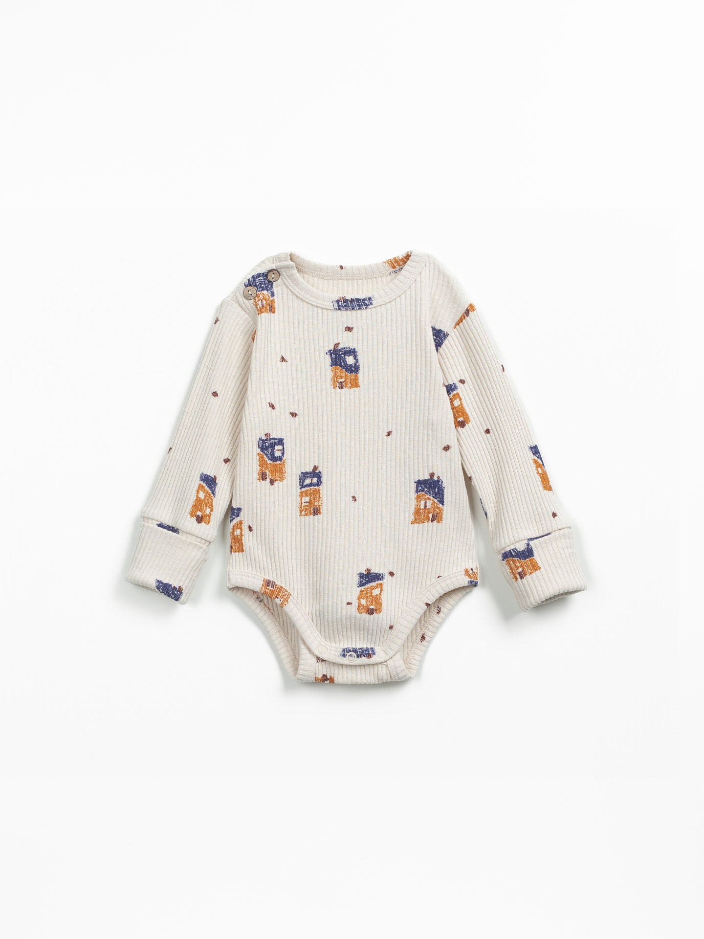 Organic cotton body with houses print