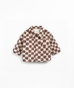Camicia in velluto a coste con apertura con bottoni in cocco