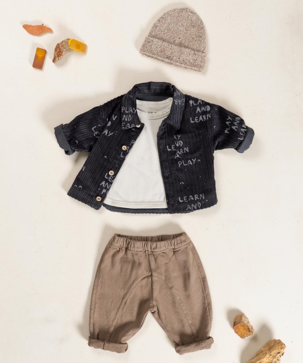 Corduroy shirt in a blend of natural fibers