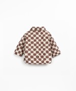 Camicia in velluto a coste con apertura con bottoni in cocco