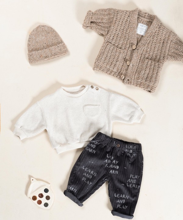 Knit jumper in a blend of organic cotton and regenerative cotton