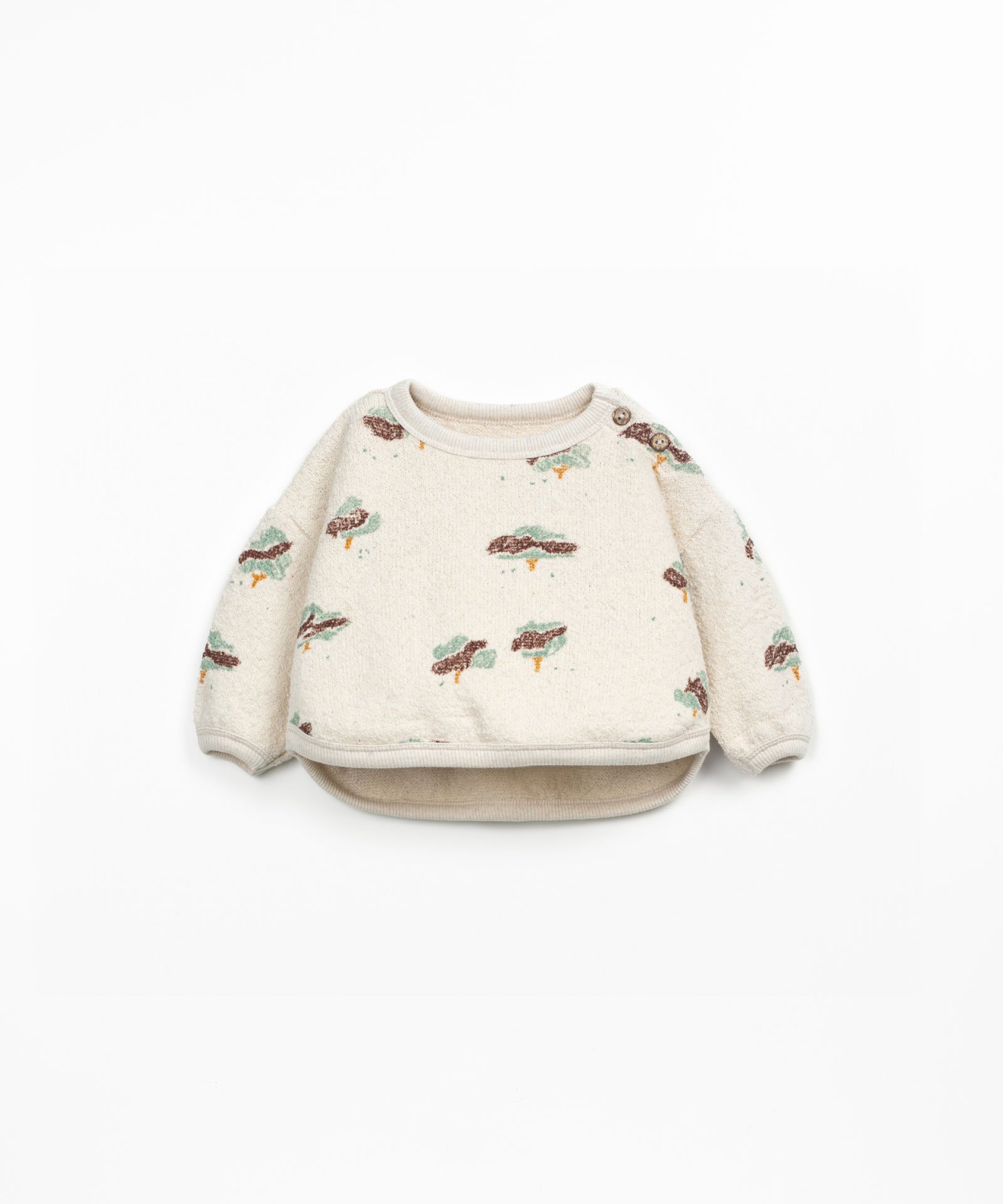 Knitted sweater with dropped shoulders