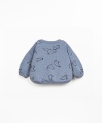 Knit sweater with dropped shoulders