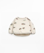 Knitted sweater with dropped shoulders