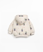Knitted sweater with print