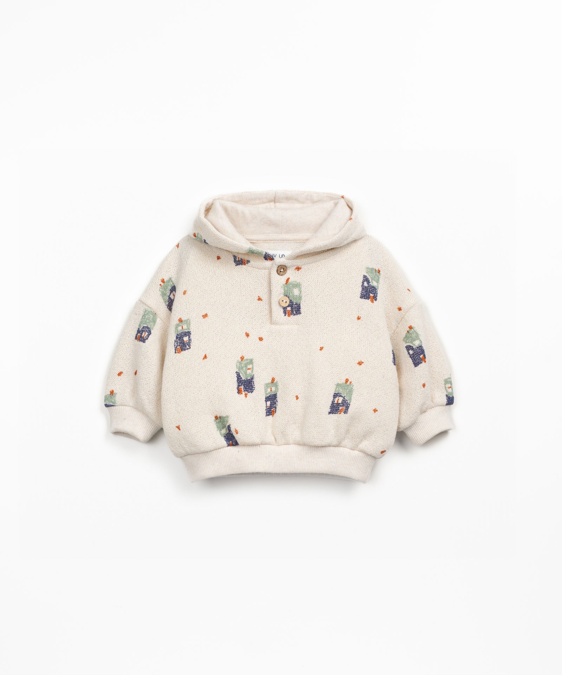 Knitted sweater with print