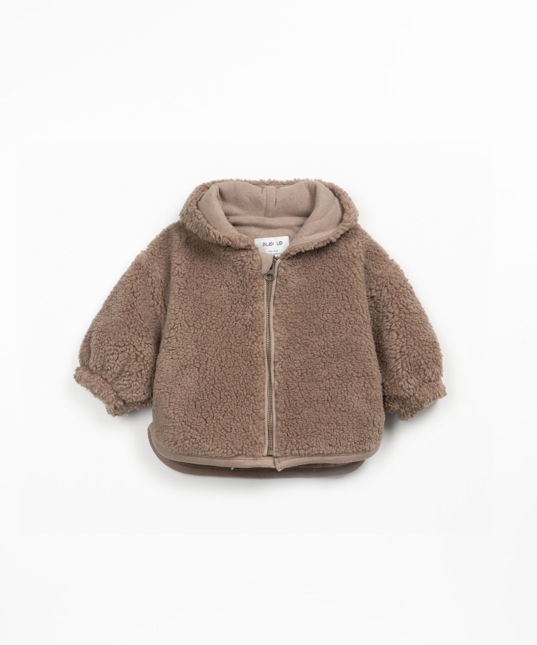 Faux fur coat in organic cotton