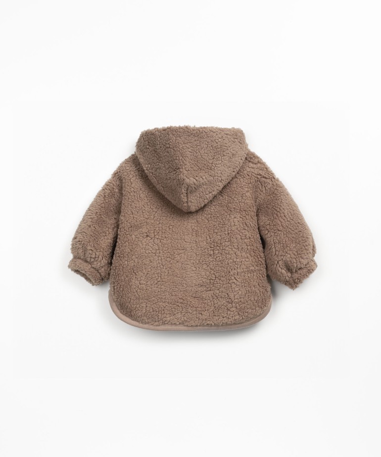 Faux fur coat in organic cotton