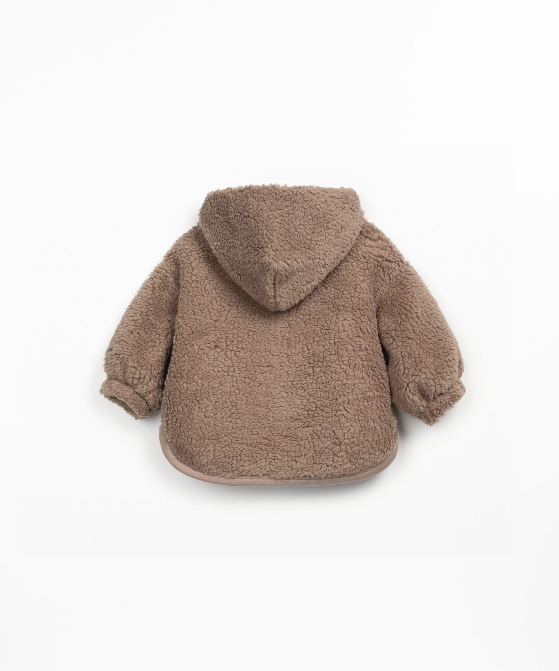 Faux fur coat with jersey lining