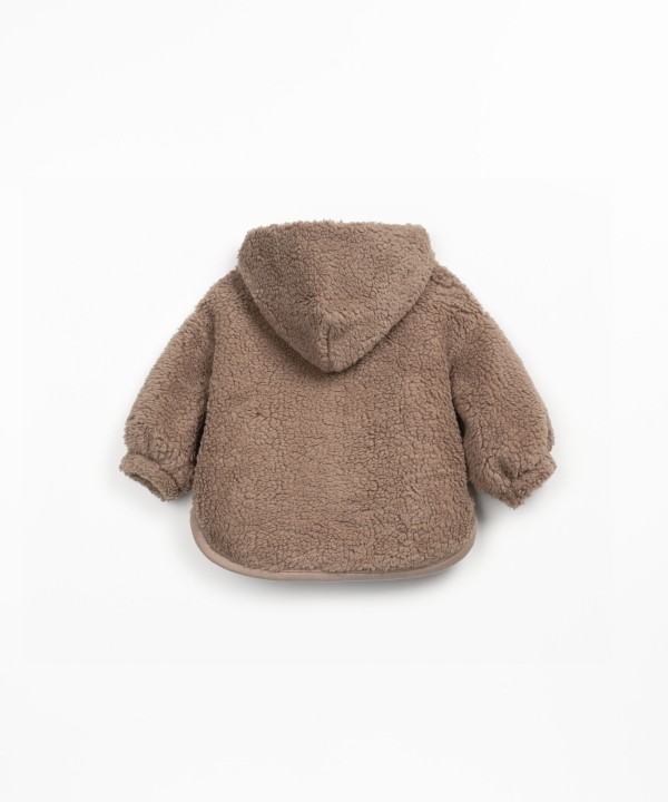 Faux fur coat in organic cotton