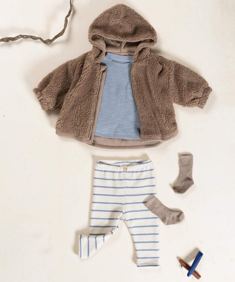 Faux fur coat in organic cotton