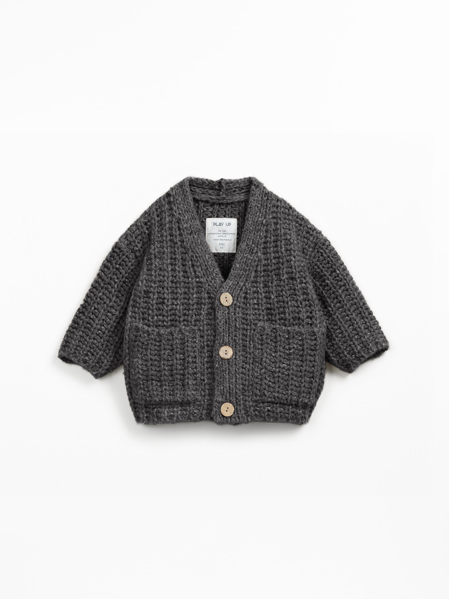 Giacca in maglia con miscela di lana riciclata e lana