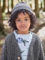 Knitted jacket with recycled wool and wool blend