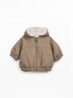 Waterproof twill jacket with furry lining