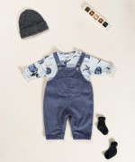Corduroy overalls with chest pocket