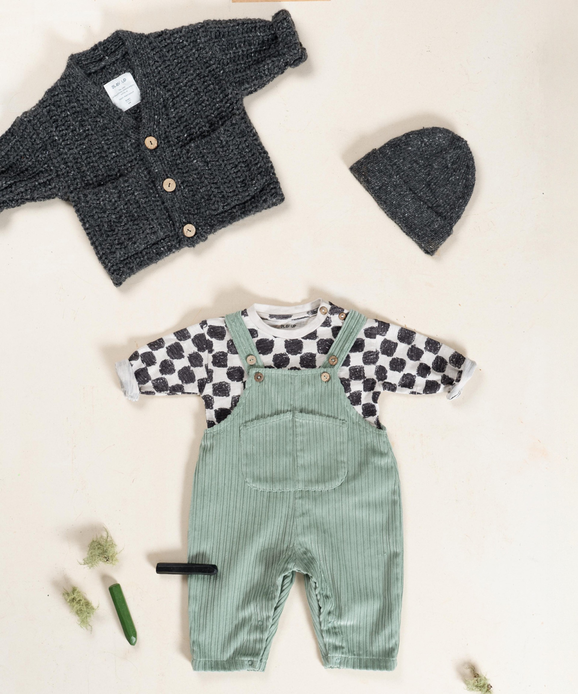 Corduroy jumpsuit with chest pocket