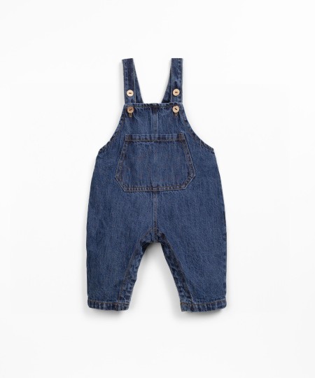 Denim overalls with front pocket