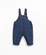 Cotton denim overalls with adjustable straps