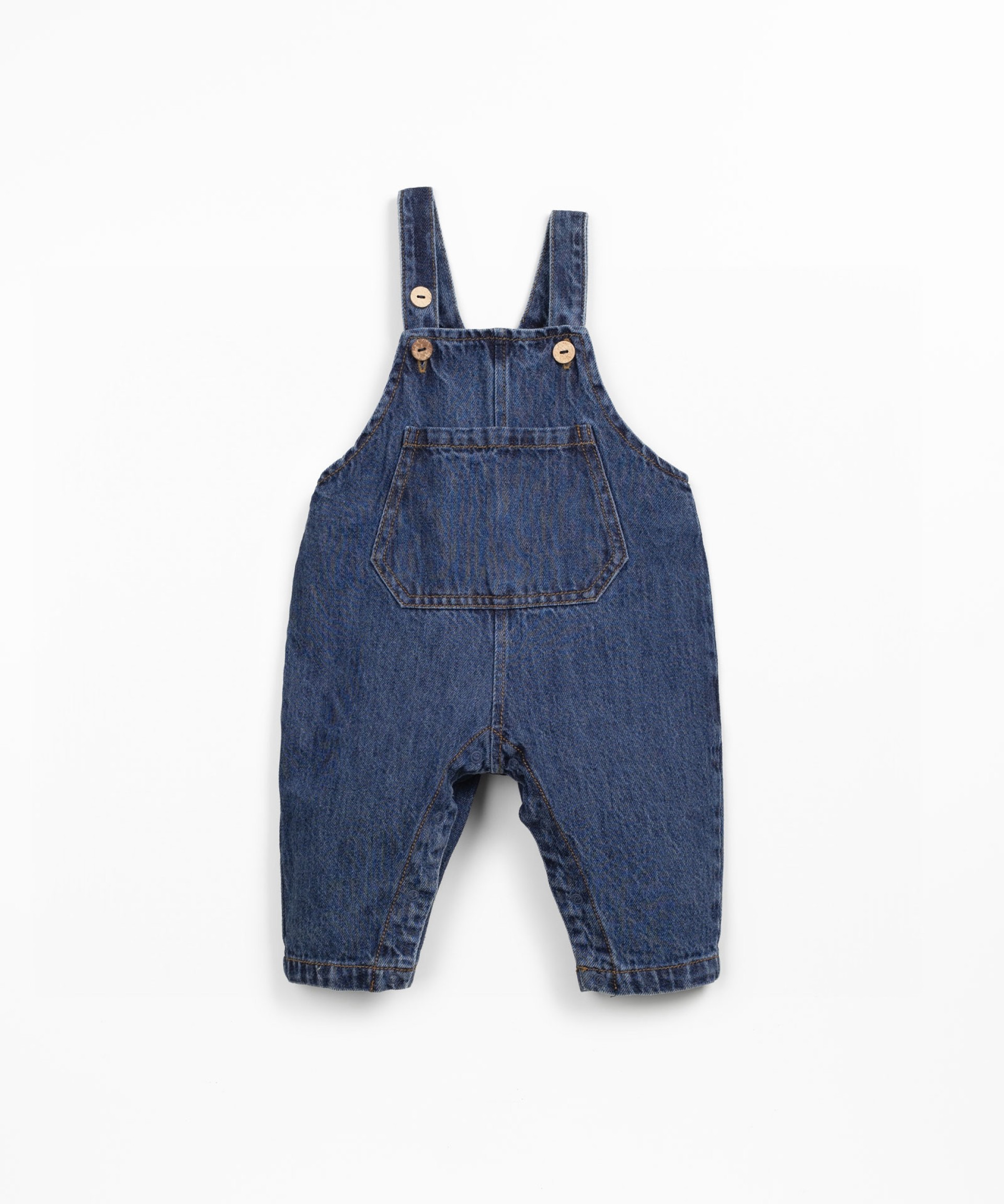 Cotton denim overalls with adjustable straps