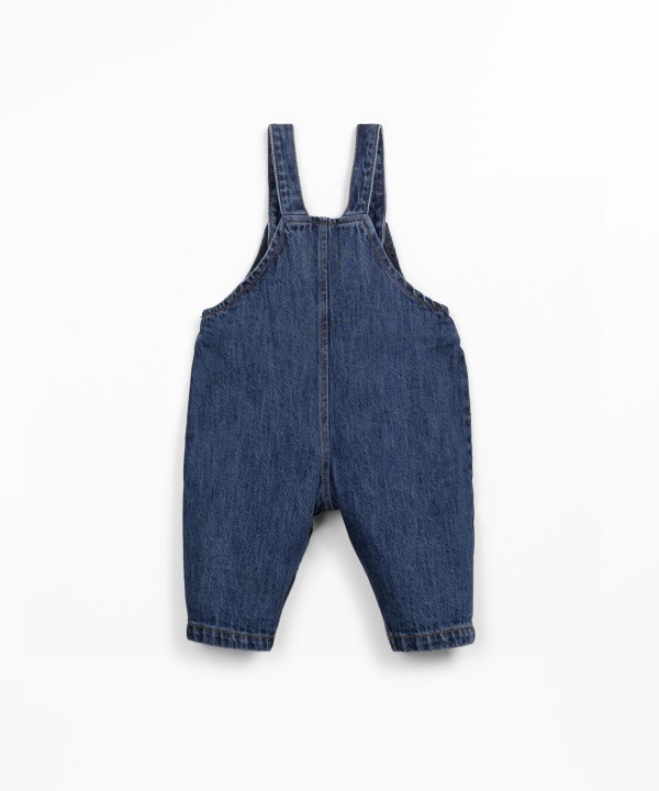 Denim overalls with front pocket