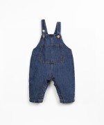 Cotton denim overalls with adjustable straps