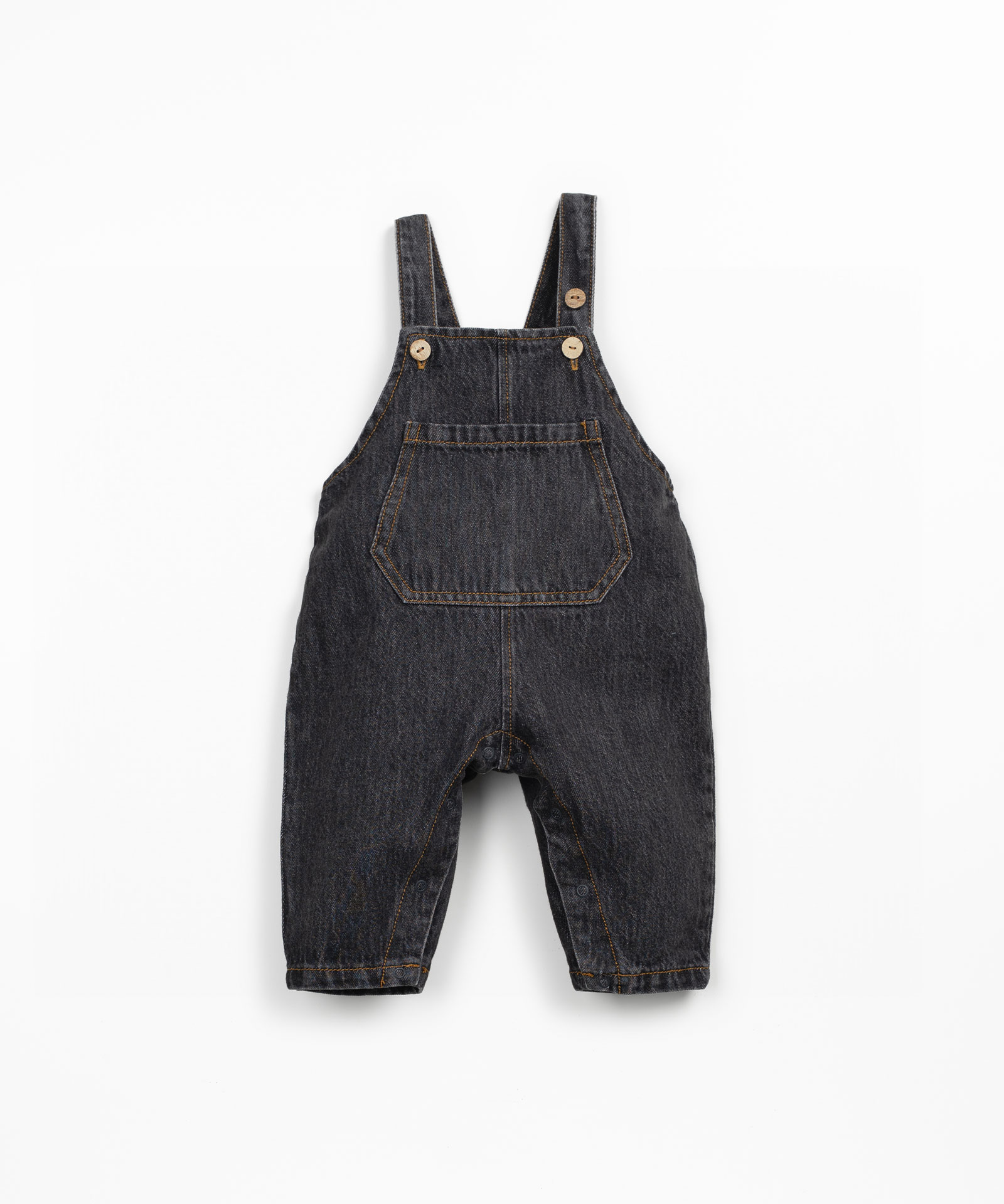 Salopette in denim con tasca frontale