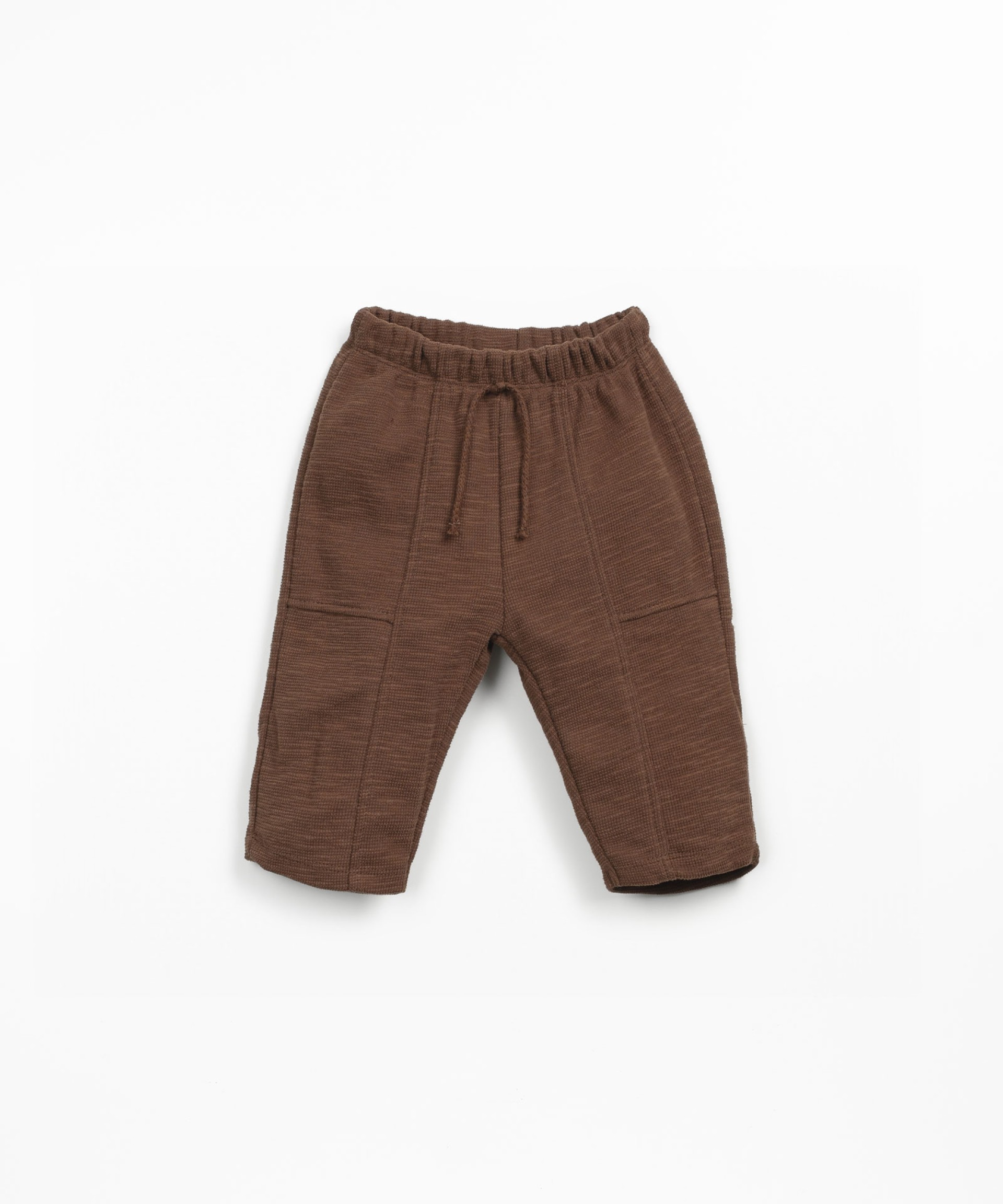 Jersey pants with decorative drawstring