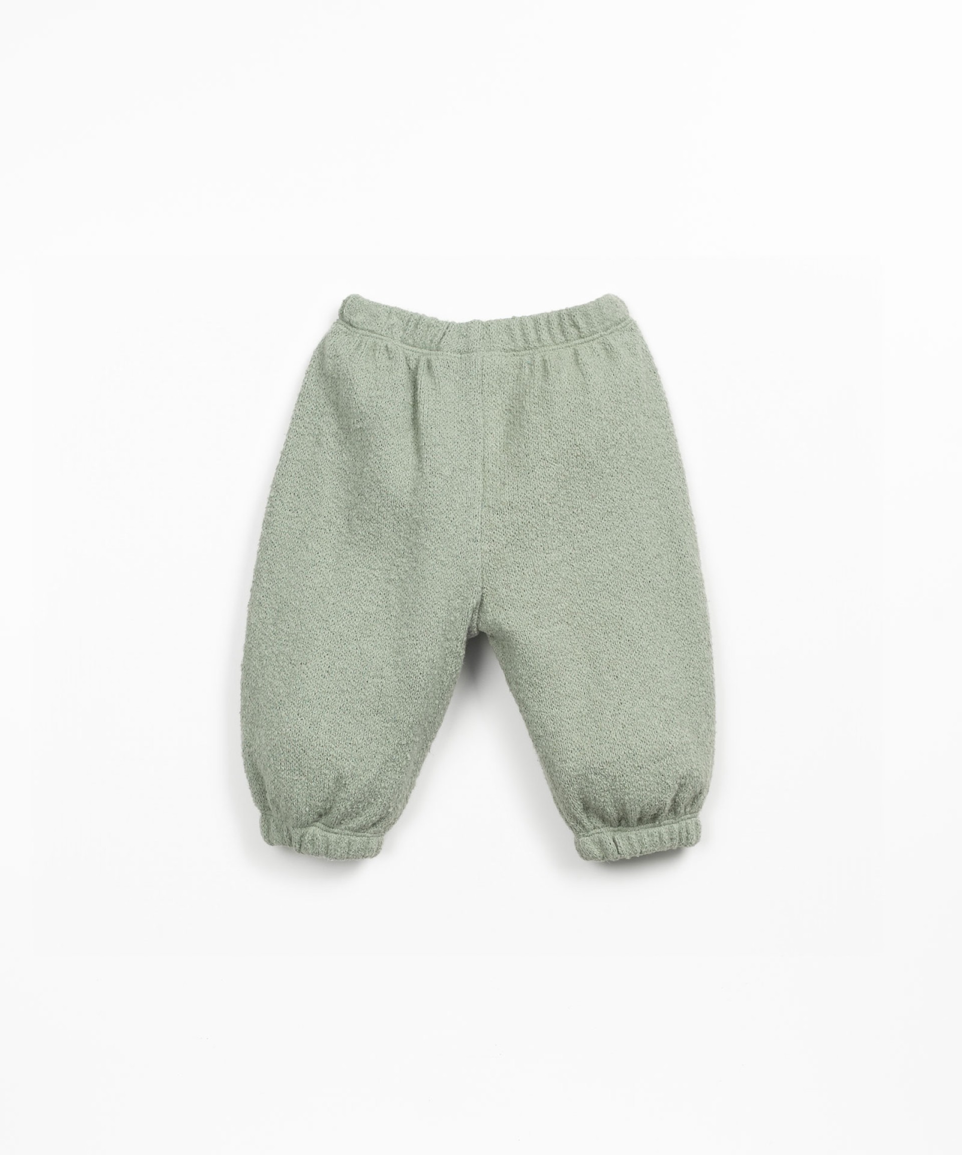 Knit trousers with knee patch detail
