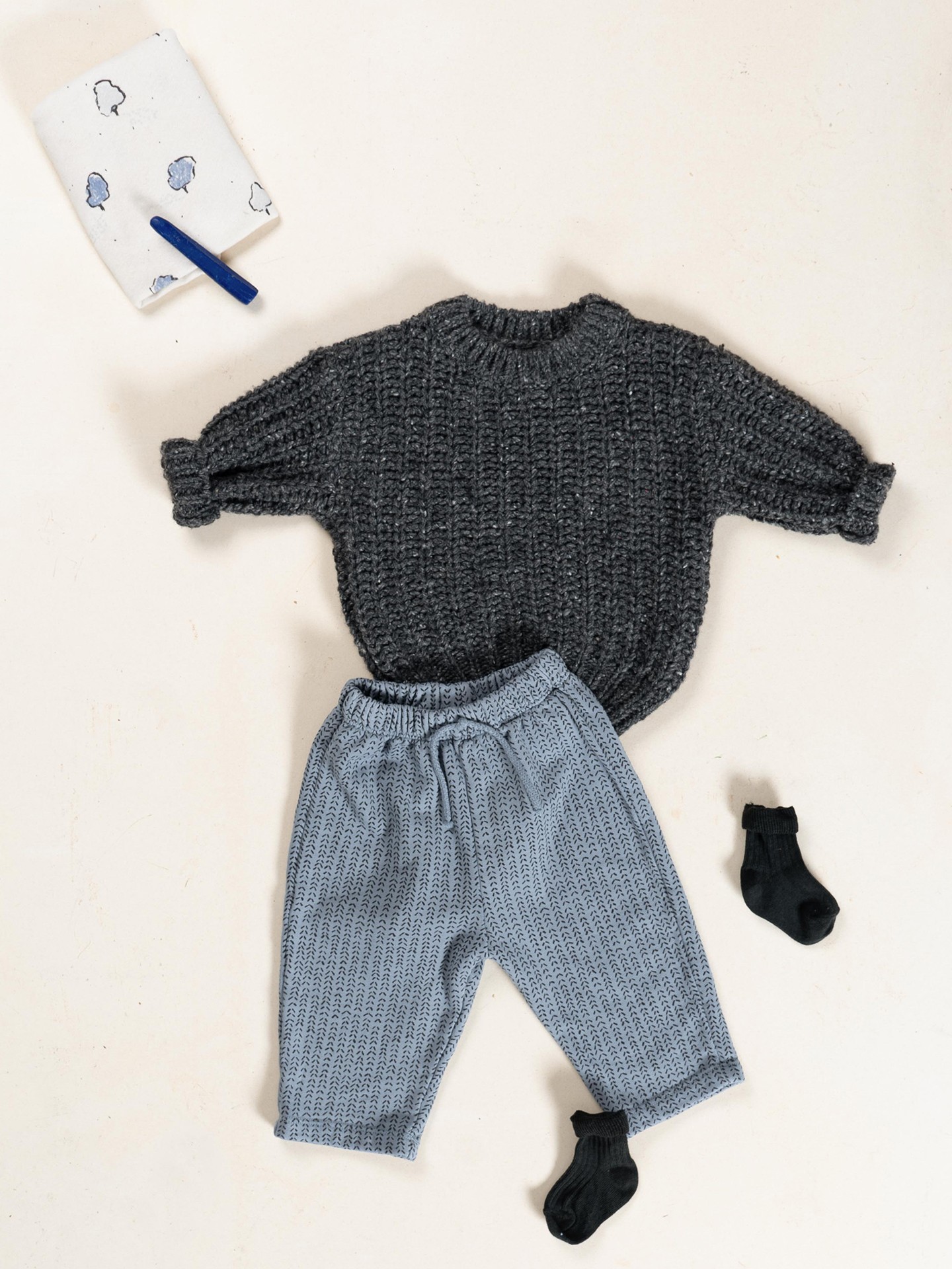 Pantalon en maille avec fibres naturelles