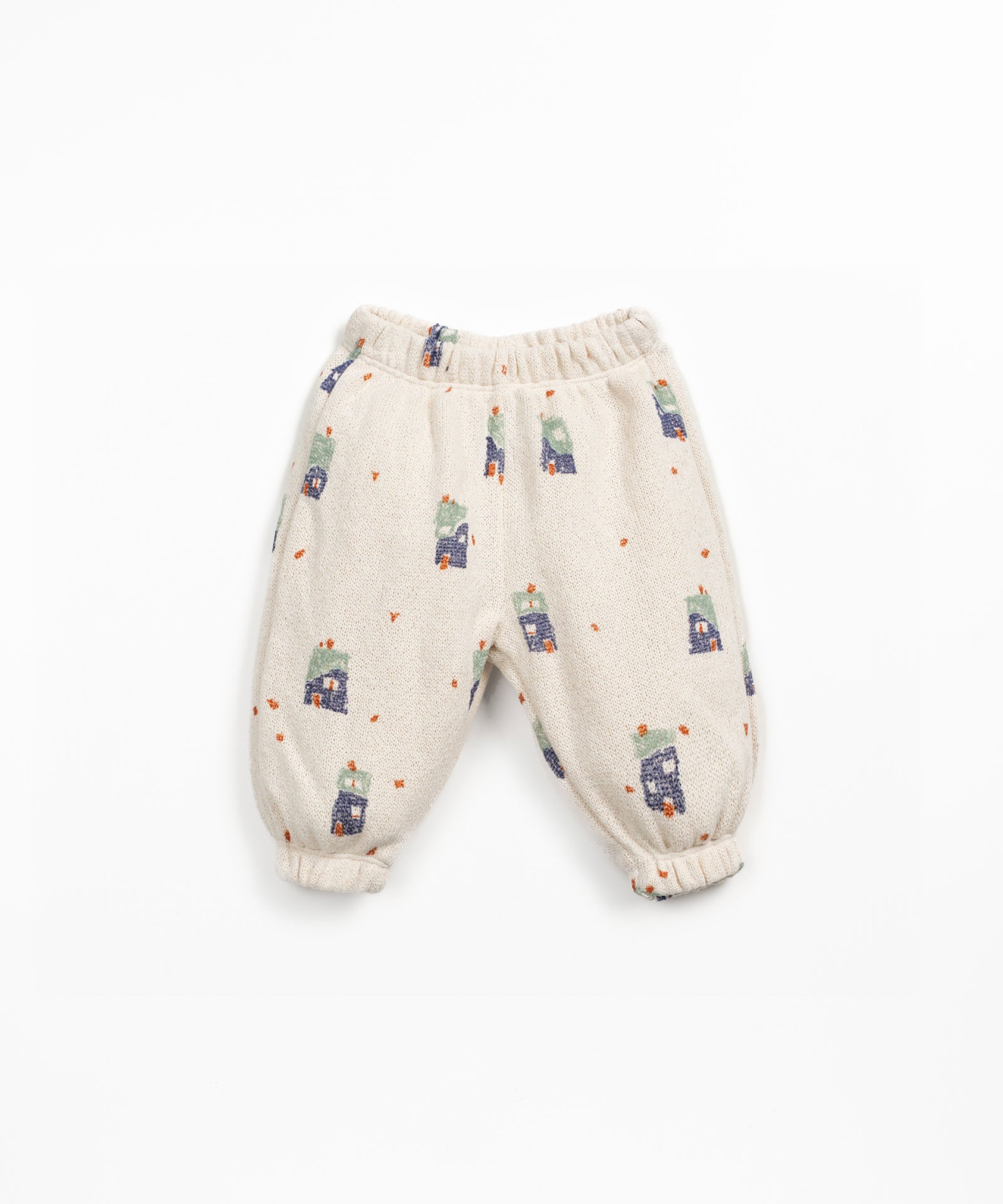 Pantalones de punto con estampado de casas