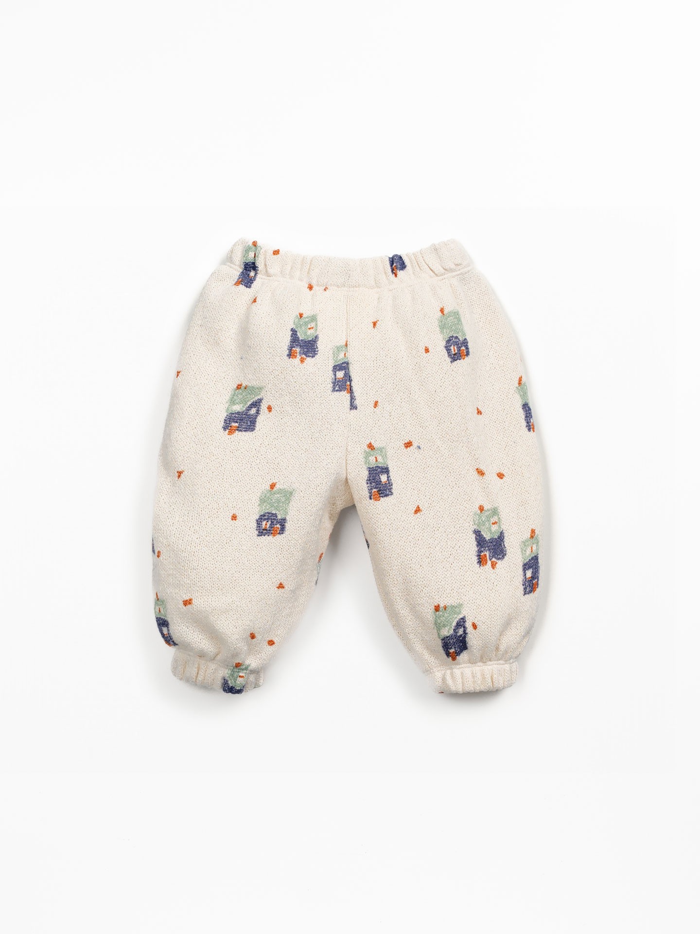 Calça de malha com algodão regenerativo e algodão reciclado