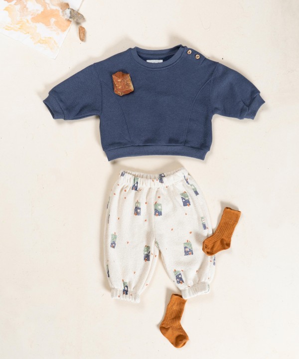 Jersey trousers with regenerative cotton and recycled cotton