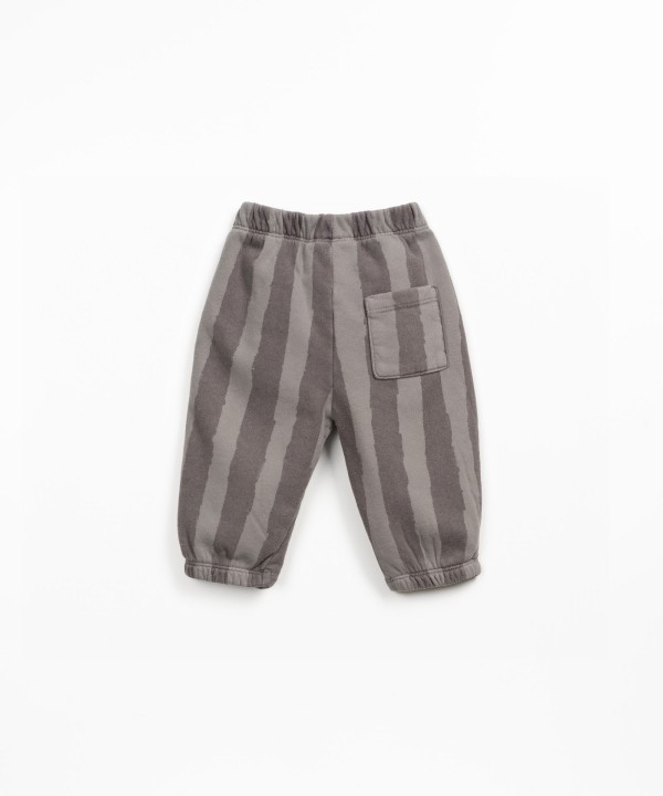Jersey trousers in blend of organic cotton and cotton