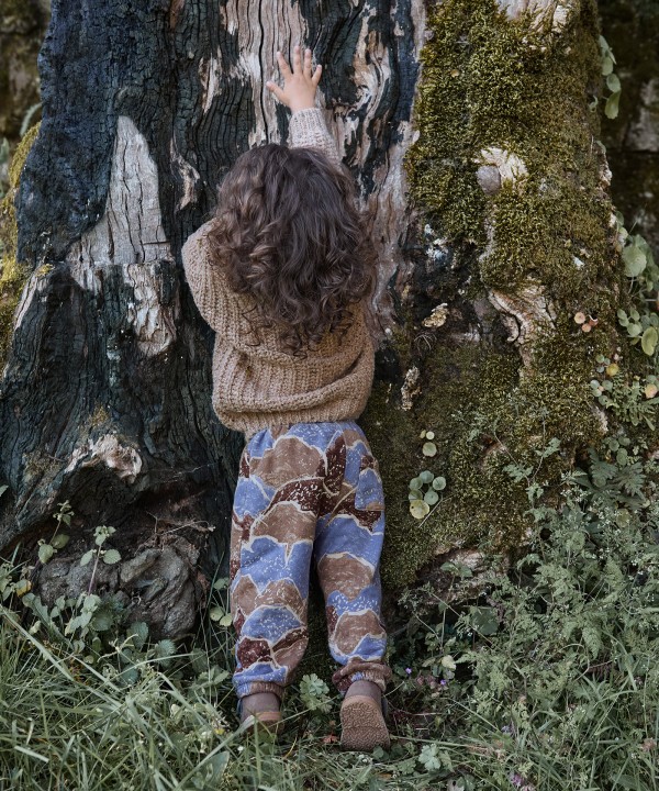 Fleece trousers in a blend of organic cotton and cotton