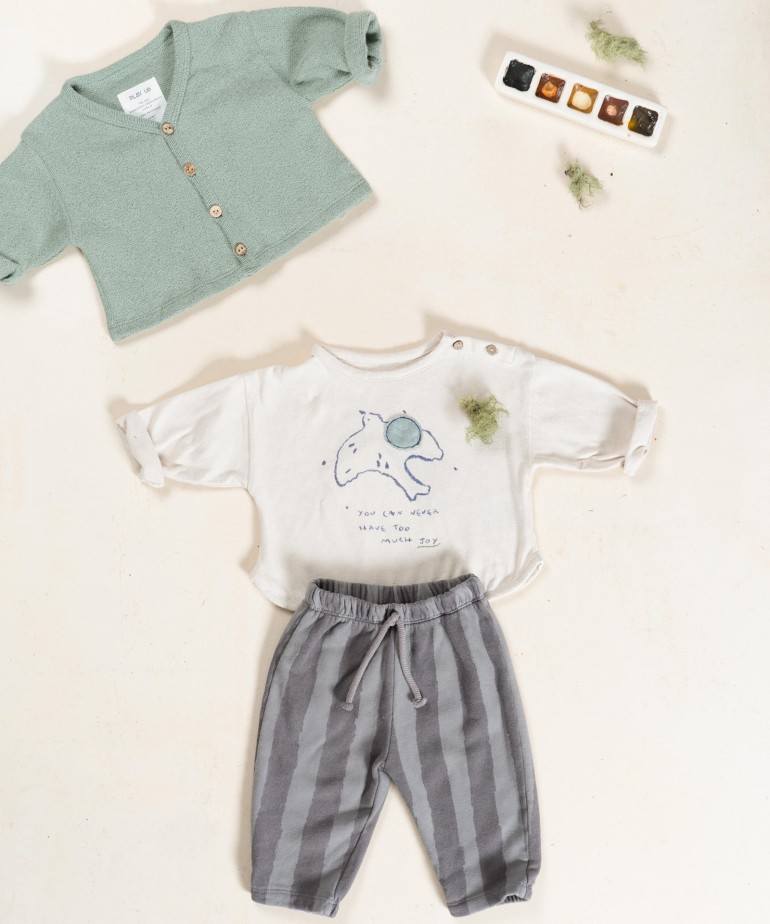 Jersey trousers in blend of organic cotton and cotton